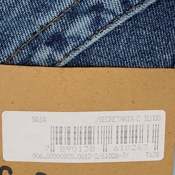 VIA DUTTUS 20" Brazilian Denim Blue Jean Skirt Womens Size 2 NWT - Picture 7 of 11